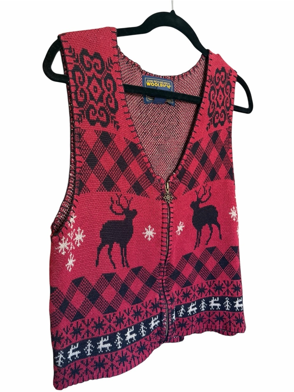 Vintage Y2K Woolrich Sweater Vest Christmas Reindeer